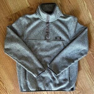 LL Bean Snap Button up Gray Men's Pullover Sweater